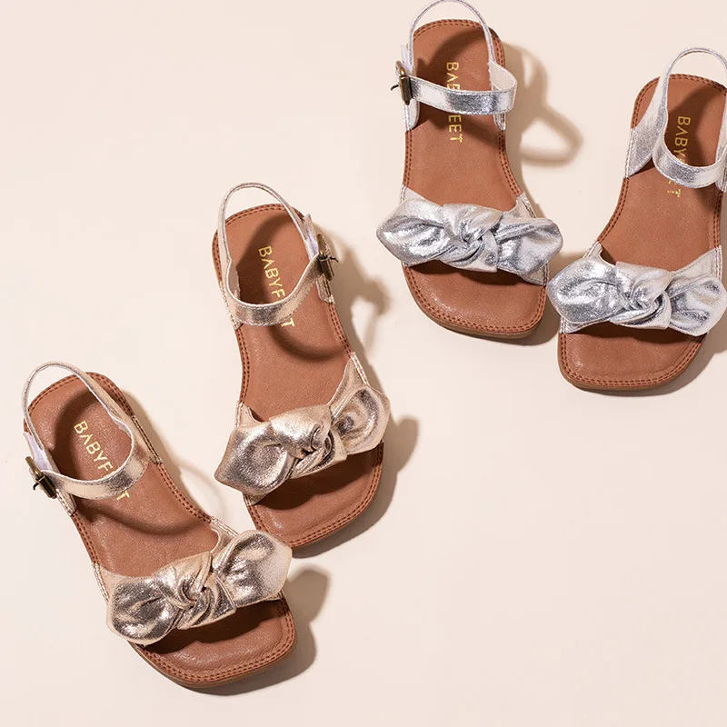 

Babyfeet Summer GIRL'S Sandals Soft Bottom Korean-style Children Princess Shoes New Style Breathable Trend CHILDREN'S Shoes Big