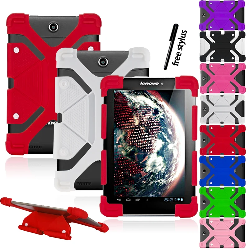 

Silicone Stand Case Cover for 10" Lenovo IdeaPad/Miix 1/2/3 ThinkPad with Bracket Function Protective Case+Free Stylus