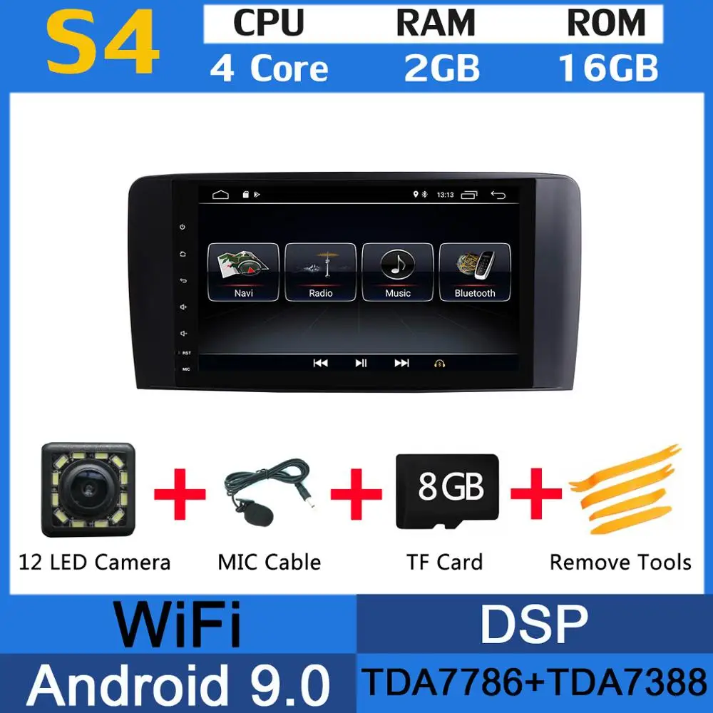 " PX6 4G+ 64G Android 9,0 автомобильный мультимедийный плеер для Mercedes Benz R Class W251 R280 R300 R320 R350 gps Радио Стерео CarPlay DSP - Цвет: MTK
