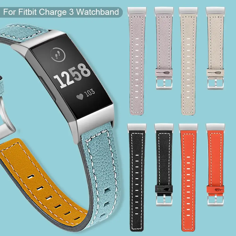 Замена для Fitbit заряд 3 ремешка кожаный плечевой ремень ремешок сменный Смарт-часы для фитнеса группа