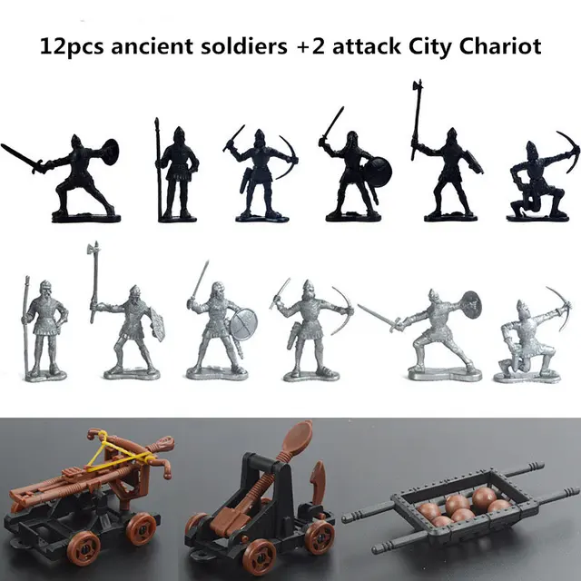 14pcs Plastic Medieval Knights Crossbow For Children Adult Gift Military Army Model Action Toy Soldier Figure Set DIY Play Home 1