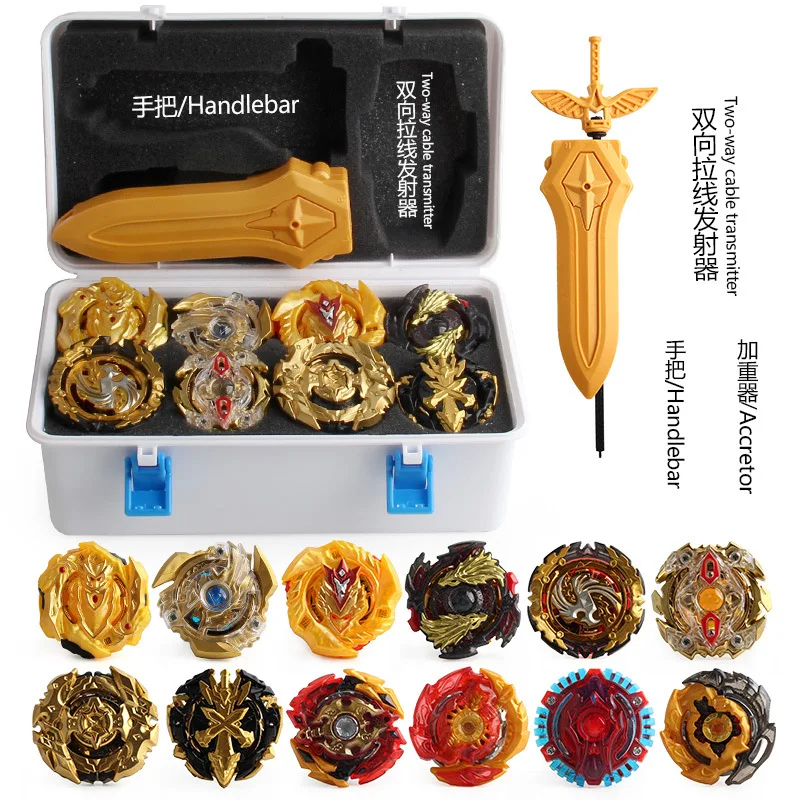 Gold Edition B131b129 12-168-21b Beyblade Спиннер коробка для хранения с передатчиком меча упакованная комбинация
