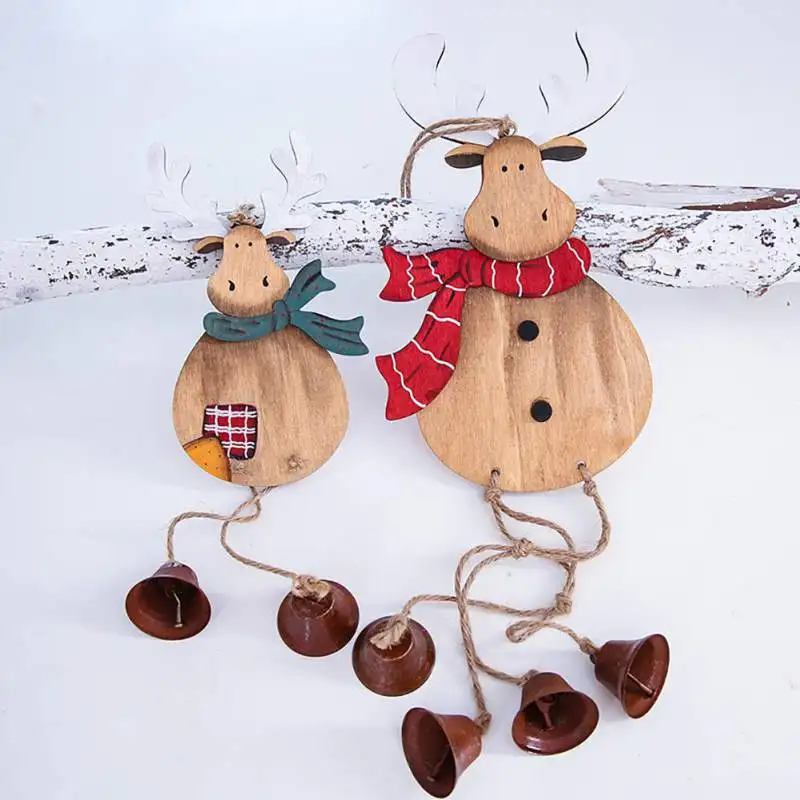 

Christmas Wooden Pendant Elk Bell Hanging Decorations Christmas Tree Bell Pendant christmas tree hanging decoration