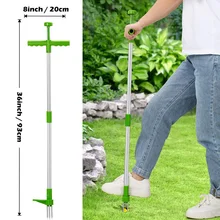 

New Root Remover Outdoor Killer Tool Claw Weeder Portable Manual Garden Lawn Long Handled Aluminum Stand Up Weed Puller