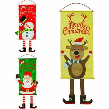 

3PCS Christmas Ornaments Cloth Art Hanging Legs Creative Hanging Flag Window Hanging Wall Atmosphere Dress Hanging Cloth