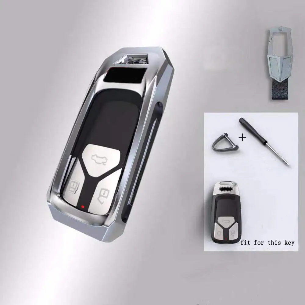 Чехол для автомобильных ключей для Audi A4, новинка, A4L, A5, A6L, QT, S5, S7, Q7, TTS, авто защита, аксессуары для ключей - Название цвета: Silver B
