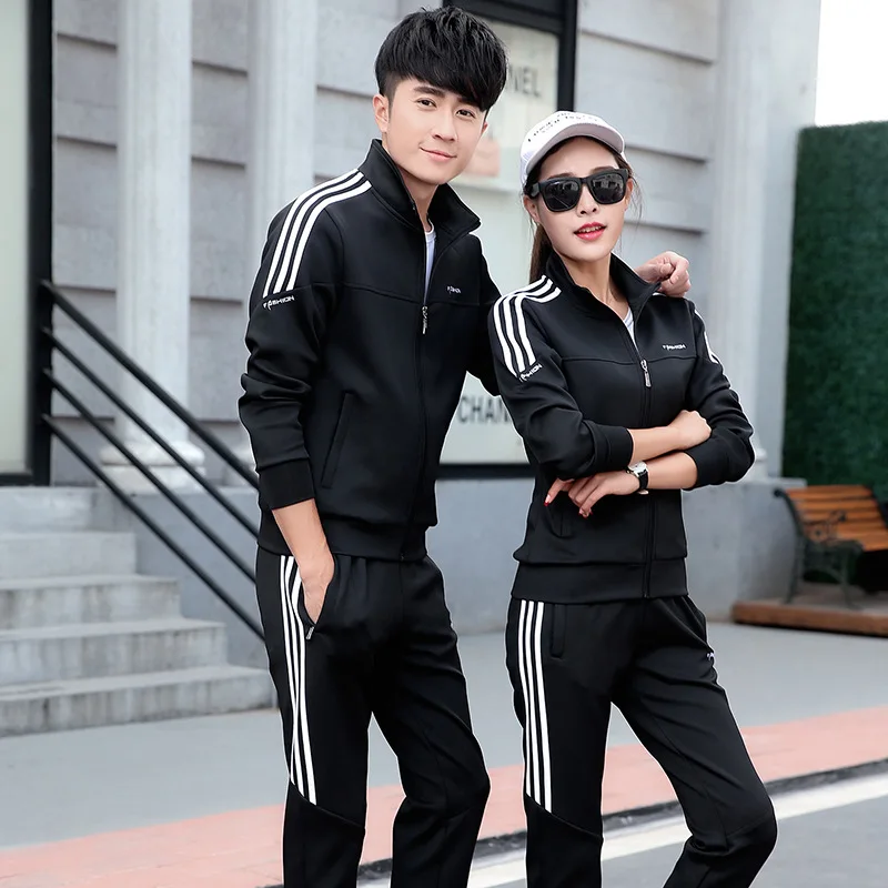 

Young And Middle-aged Couples Casual Sports Clothing Men's Sports Set Women's Running Fitness Long Sleeve Group Clothes Two-Piec