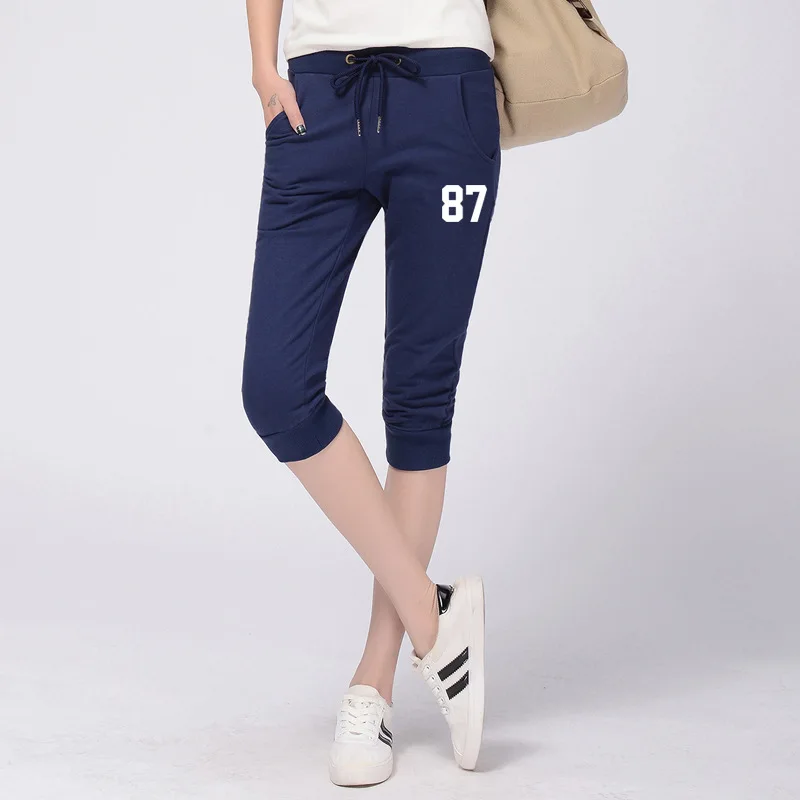 Новые стильные женские брюки капри свободные шаровары обтягивающие модные простые женские шаровары в Корейском стиле 2012-75
