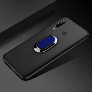 Синий Doogee N20 чехол Роскошный 6,3 дюймов мягкий черный пластик металлический палец чехол для телефона с кольцом для Doogee N20 чехол s - Цвет: Синий