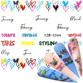 

YZWLE Nail Water Decals Line Dreamcacher Heart Moon Nail Disign Water Stickers For Nails DIY Nails Art Nail Polish Stickers