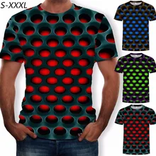 ZOGAA, хит, Мужская футболка с геометрическим 3D трехмерным рисунком, цифровая печать, топы, мужские футболки с коротким рукавом, облегающие футболки