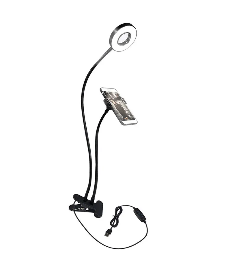 Фото селфи-студия светодиодное световое кольцо для макияжа видео живое потоковая камера лампа туалетный столик led-подсветка маленького зеркала с держателем для телефона
