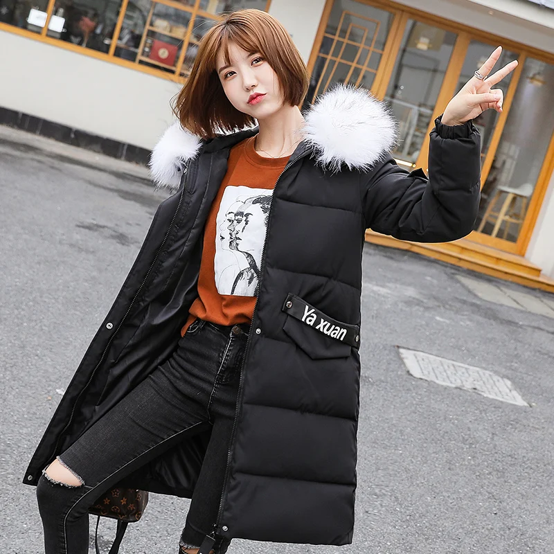 Big Size 6XL 7XL 8XL Women Jacket Winter Fur Hooded Parkas Female Plus Size Loose Women Thick Warm Cotton Women Long Coat Winter - Цвет: Черный