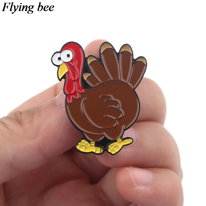 Flyingbee Хэллоуин индейки шпильки металлический значок персонажа мультфильма Kawaii значки значок на рюкзак броши на булавке для одежды X0569