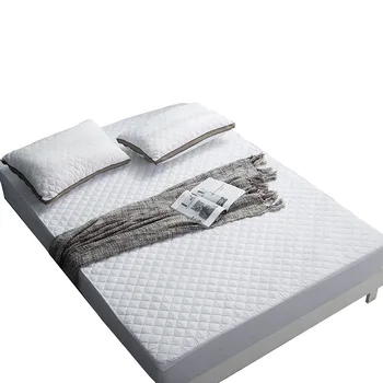 

150x200cm Quilted Waterproof Mattress Protector Solid Color Embossed Topper Pad Soft Fitted Sheet Cover with Elastic Band