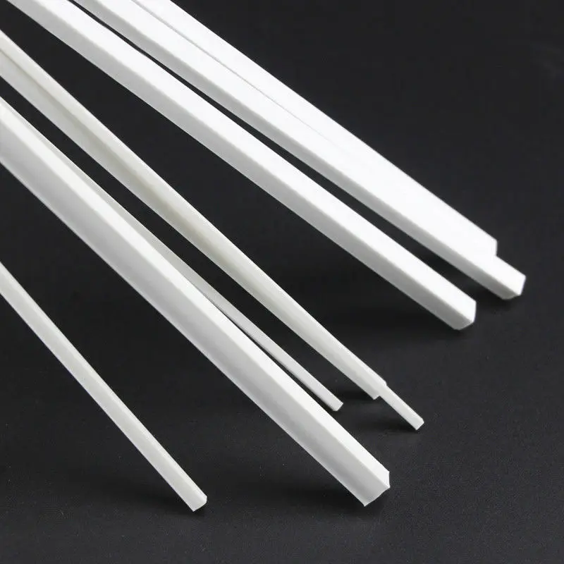 250mm ABS Plastic Rod Square Solid Bar DIY Model Craft Multi Sizes 5/10/25/50pcs Model Building Making Rods Sticks Tools plastic rods