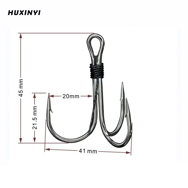 HUXINYI 1PCS stainless steel Fishing tackle string fishhook with 3 or 4  groups of barbed hook (large one is 3)( middle one is 4)