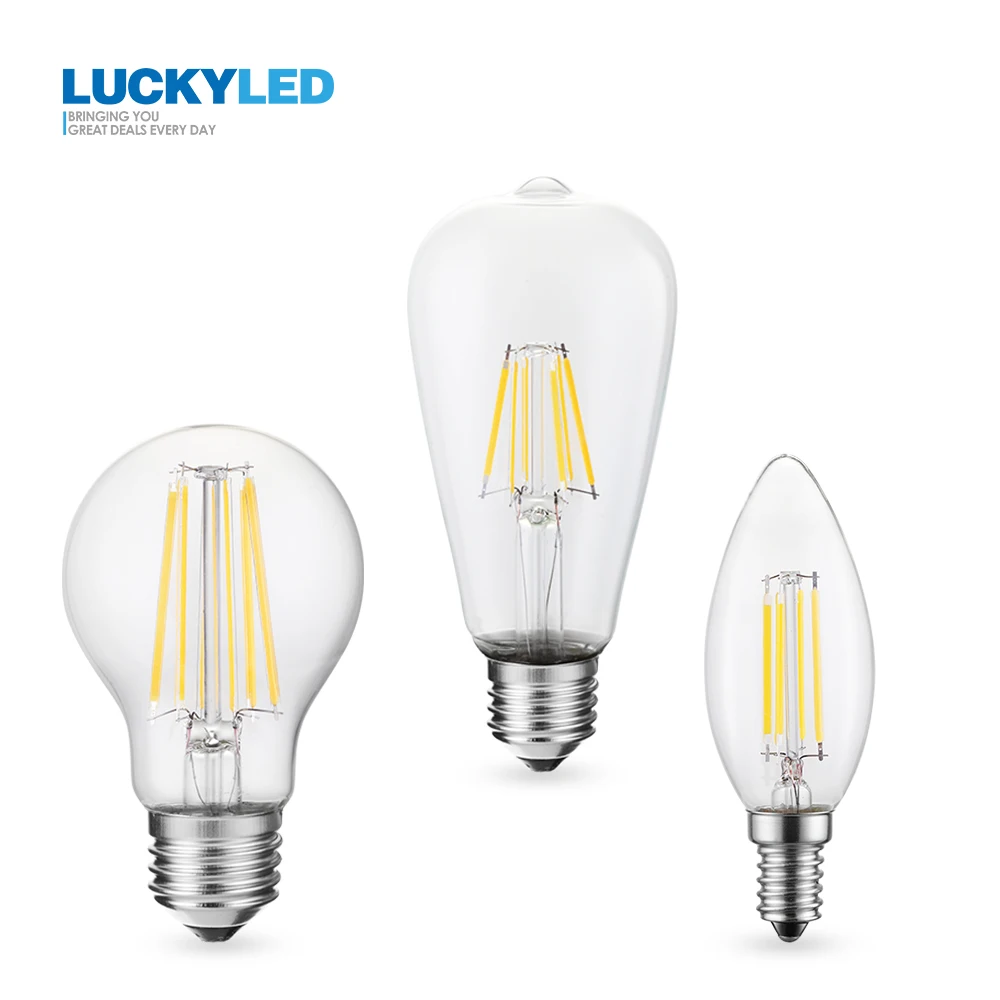 Светодиодная лампа E27 с регулируемой яркостью 220V 240V 2W 4W 6W 8W Ретро E14 светодиодный