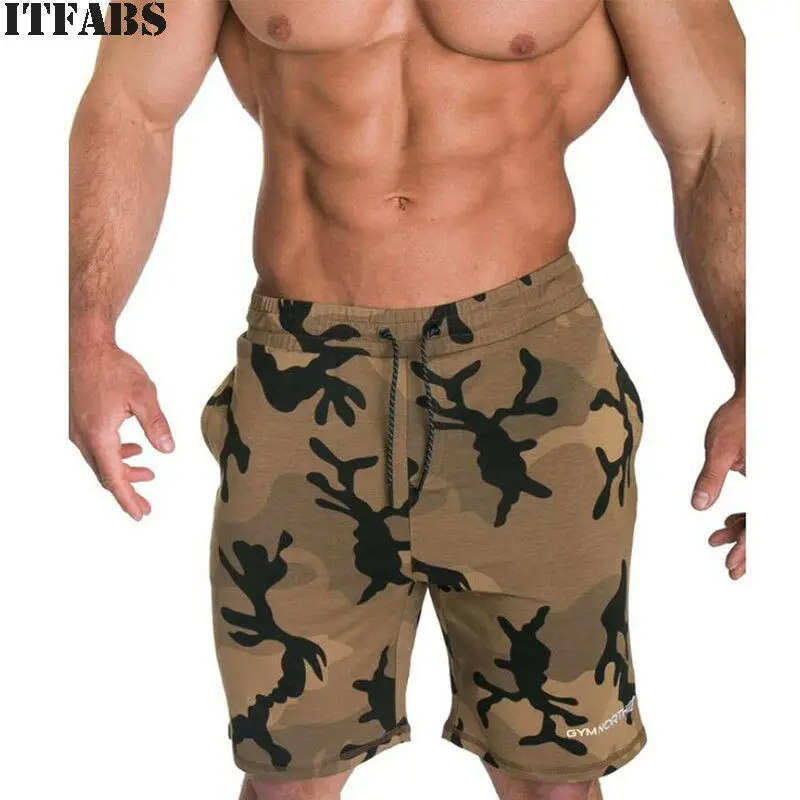 Camouflage Хорошие новые мужские повседневные короткие штаны, подходят для бега до колен, эластичные штаны-шаровары, шорты - Цвет: Camouflage