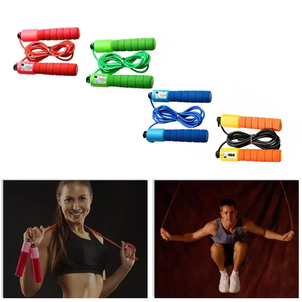 

Counting Skipping Adult Figure Skipping Length Can Be Adjusted Automatic Counting Meter Flexible Soft Plastic Rope 1 Pcs