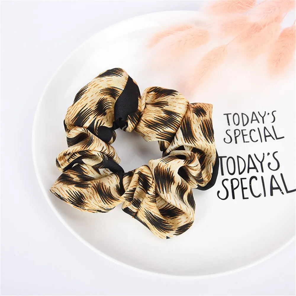 

Scrunchie Women Elastic Hair Rope Ring Tie leopard print Ponytail Holder Hair Band Headband Rubber Bands Hair Accessories
