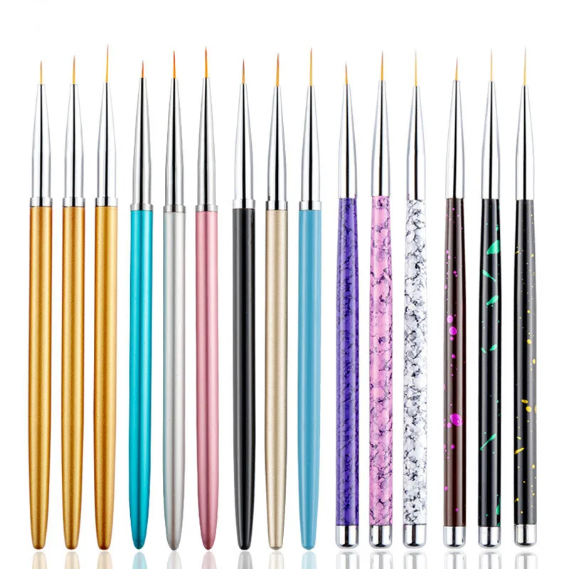 3pcs/set Nail Art Liner Painting Pen 3D Tips DIY Acrylic UV Gel Brushes Drawing Kit Flower Line Grid French Design Manicure Tool