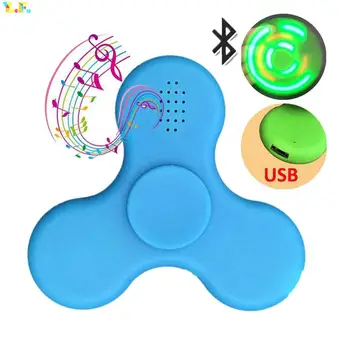 

LED MINI Bluetooth Spinner Speaker Fingertip Gyro Finger Spinner bluetooth speaker funny toy speakers as good gift Decompression