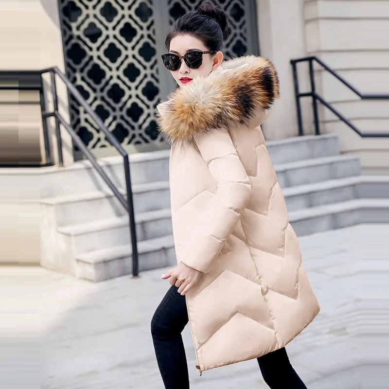 Женское зимнее теплое пальто с капюшоном, женская зимняя куртка с хлопковой подкладкой размера плюс, Женская длинная парка, Женская Стеганая куртка