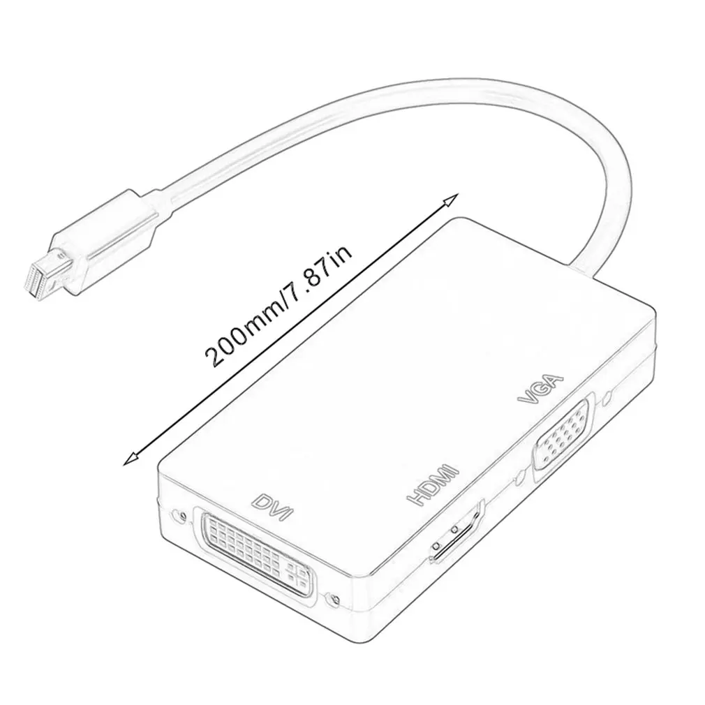 3в1 мини дисплей порт DP Thunderbolt к DVI VGA HDMI адаптер для Apple MacBook черный белый аксессуары