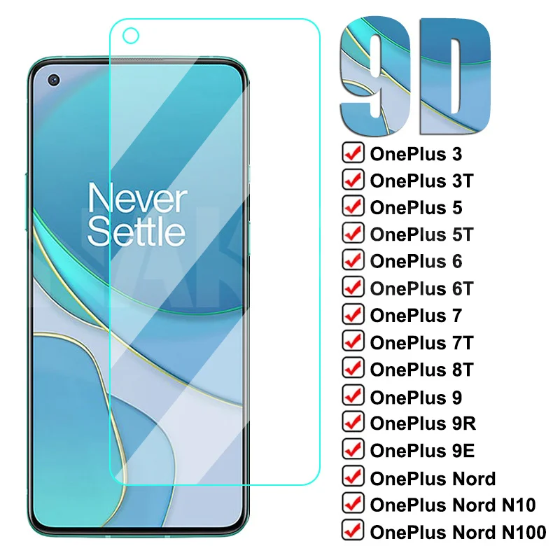 9D Full Coverage Tempered Glass For OnePlus 9 9R 9E 8T 7 7T 6 6T 5 5T 3 3T Protector Film Nord N10 N100 Safety | Мобильные телефоны