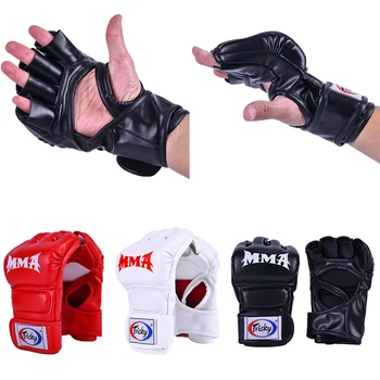 

Adult Women/Men Boxing Gloves Half-finger Thai Boxe Mitts Sanda Equipments MMA Boxing Fighting Sport Training Workout Gloves D30
