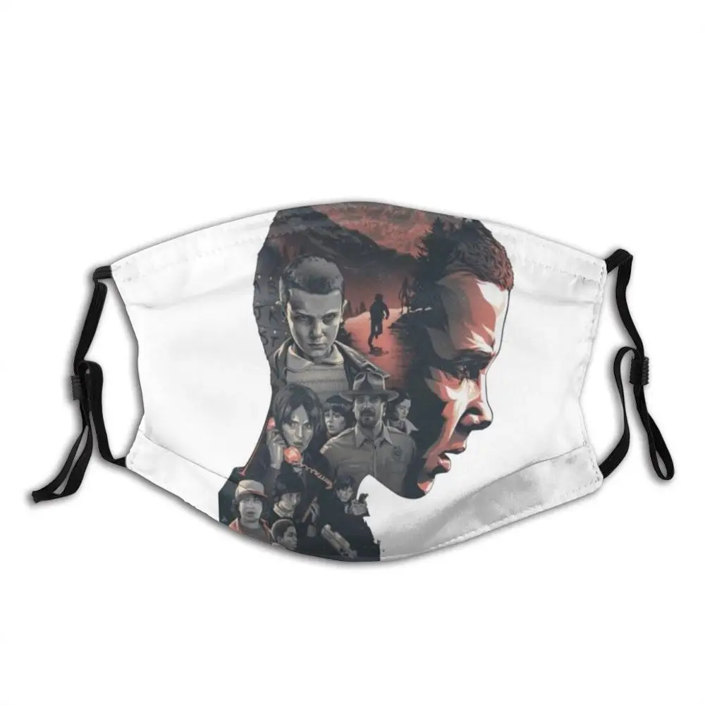 

Stranger Ilustration Diy Adult Kids Face Mask Movie Film Ilustration Monster Fashion Vintage