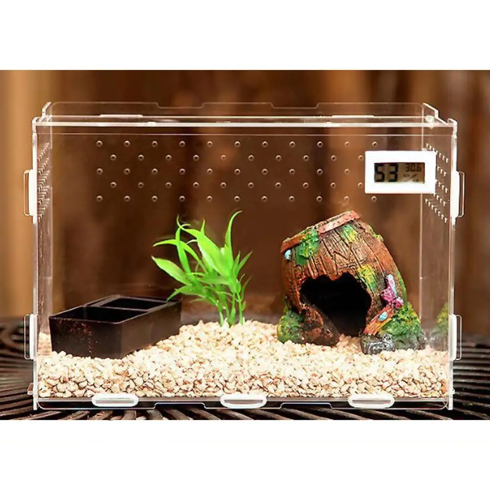 

Terrarium Reptile Box Terra Breeding Stackable Snake Fish Transportation Incubating Gecko Lizard Snake for Eggs Incubation Tool