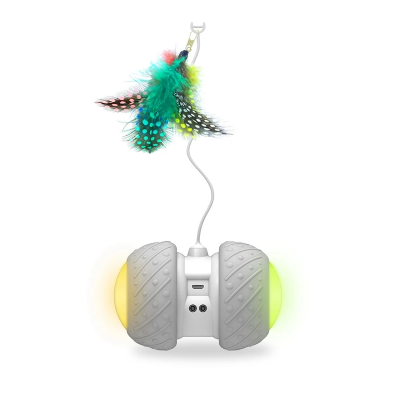 ПК USB Автоматическая подзарядка Электрический дразнящие игрушки дл животных светодиодный светящийся игрушечных автомобилей и головной повязкой с пером Кот интерактивная игрушка для кошек ловли игры