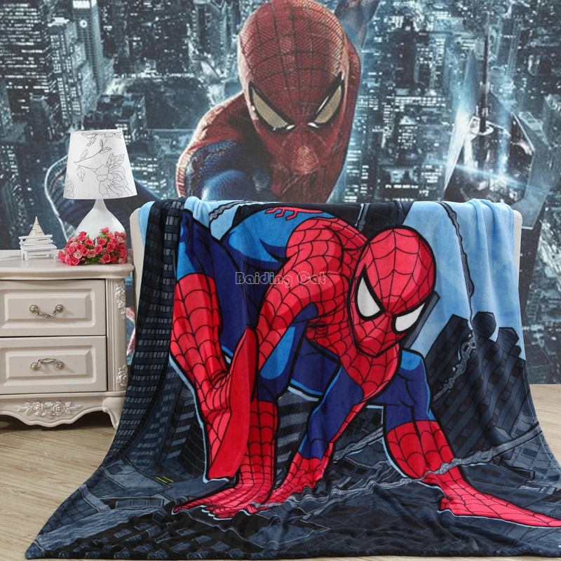Kaufen Cartoon Spiderman Flanell Decke Erwachsene kinder Nette Marie Katze Minions Warme Weiche Fleece Decke Königin Größe 150x200cm Freies Verschiffen