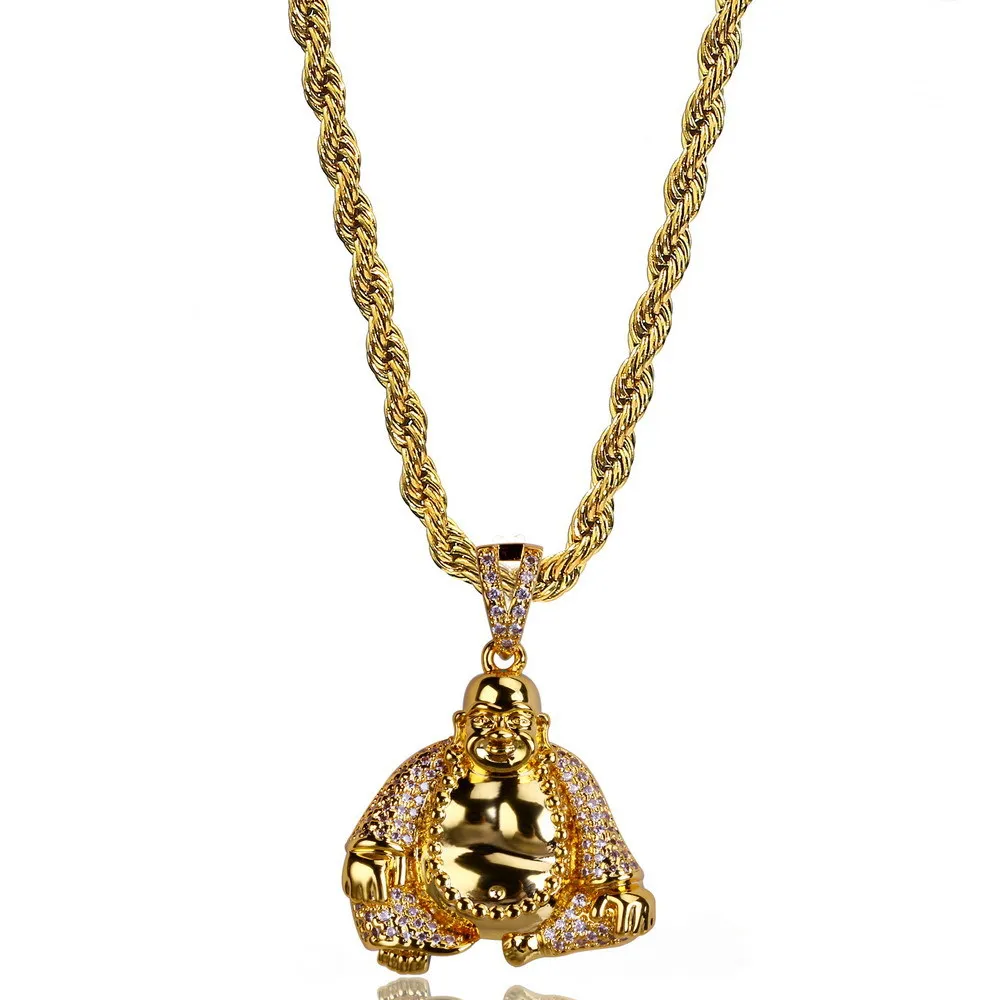 

Europe And America New Style Cross Border Supply of Goods Amazon EBay Maitreya Accessories Gold Plated Zircon Hip Hop Cool Neckl