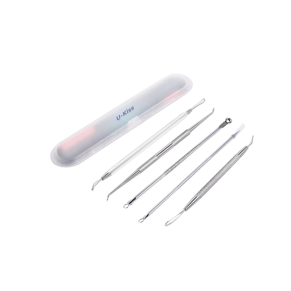 U-Kiss 5 шт., набор для удаления угрей и пятен, иглы для удаления угрей, хирургическая сталь, безопасная стерилизация, предотвращение коррозии