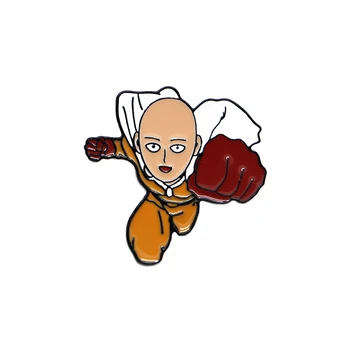 

20pcs/lot One Punch Man-Saitama Enamel Pin Creative Lapel Hat/Bag Brooches Denim Jacket Oil Drop Collar Corsage Gift Badge D177