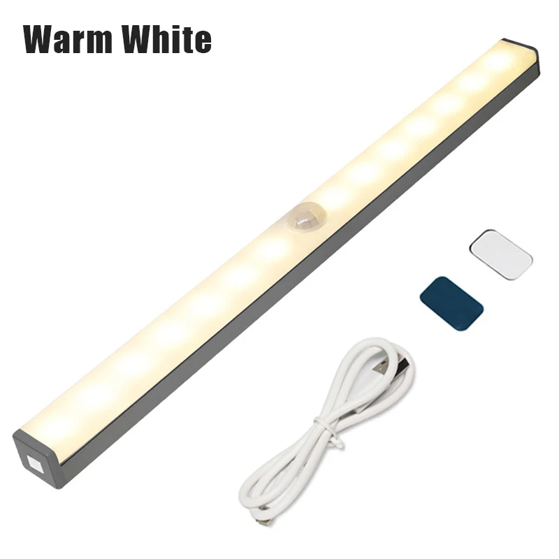 Warm White Светодиодный индукционный светильник с зарядкой от usb для шкафа L9#2 - Цвет: Warm White