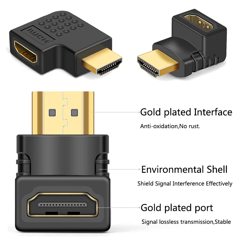 Шесть типов HDMI адаптер конвертер коммутатор 4K удлинитель 270 90 градусов правый