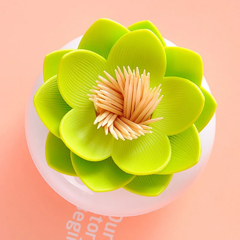 

Cheerful Creative Lotus Toothpicks Cotton Stand Cotton Bud Box Cotton Stand Table Decoration Storage Box Organizer Toothpick