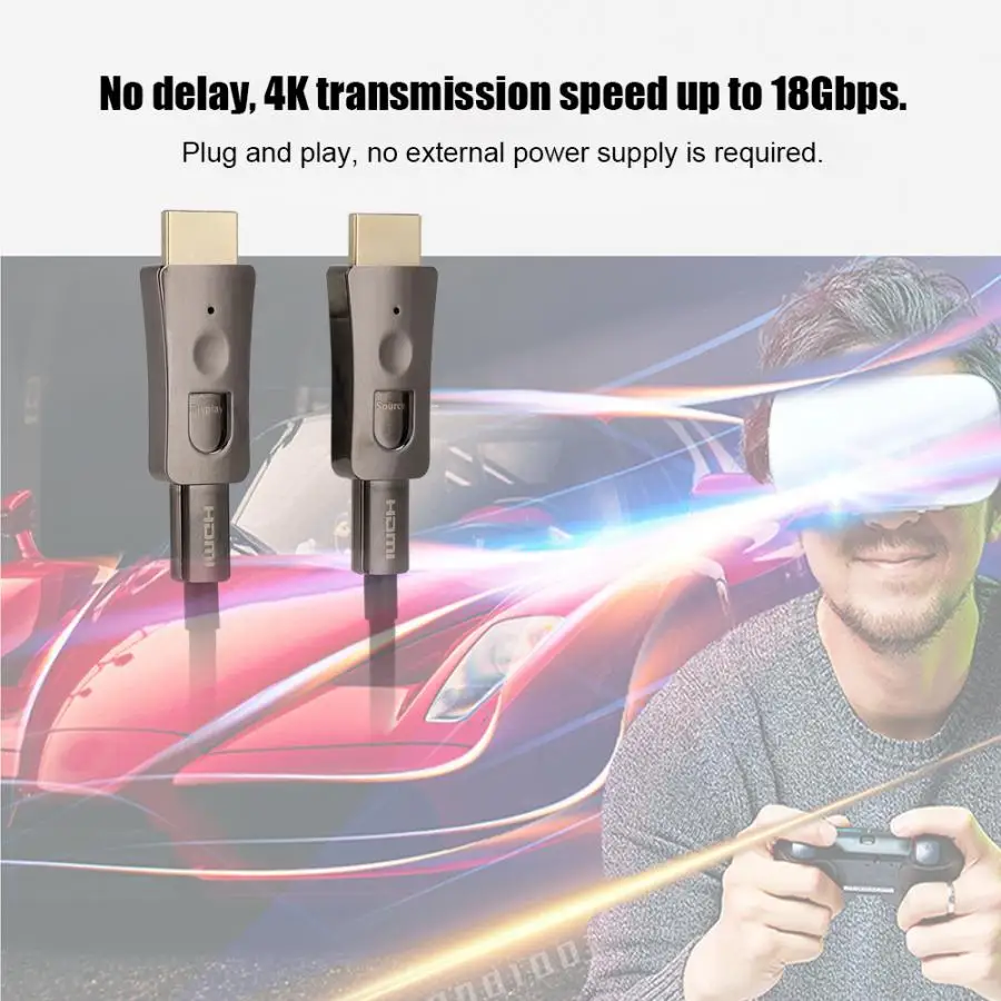 Волоконно-оптическая линия 4k 18 Гбит/с HDMI волоконно-оптическая кабель с отдельные
