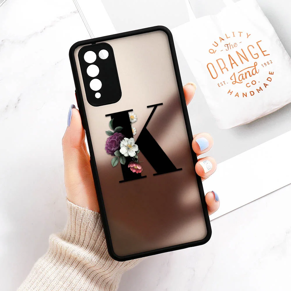 Case for Samsung Galaxy A51 A71 A12 A52S A52 A70 A72 A50 Funda A42 A32 A31 A30 A21S A21 A20s A11 A10s M31 Floral Alphabet Covers