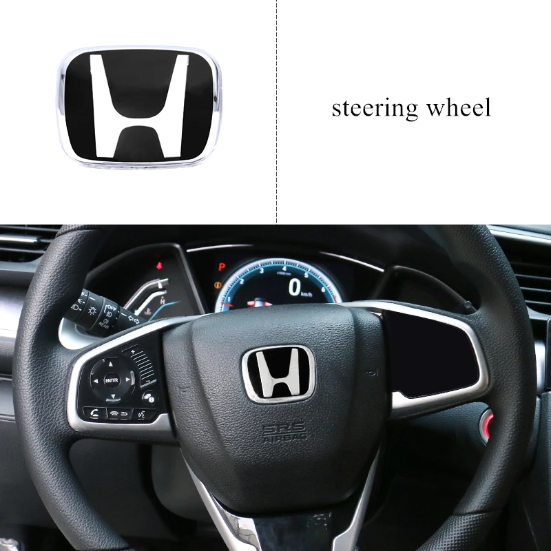 ПММА материал, автомобильная передняя решетка, декоративная эмблема, багажник, 3D значок, наклейки, аксессуары для Honda Civic - Название цвета: black