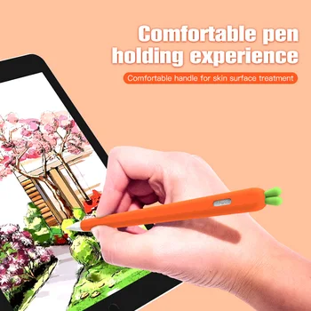 

FONKEN Carrot Silicone Pen Cover For Apple Pencil 1 2 Case Silicone Protect For Apple Pencil Soft Sleeve Stylus Protective Nib
