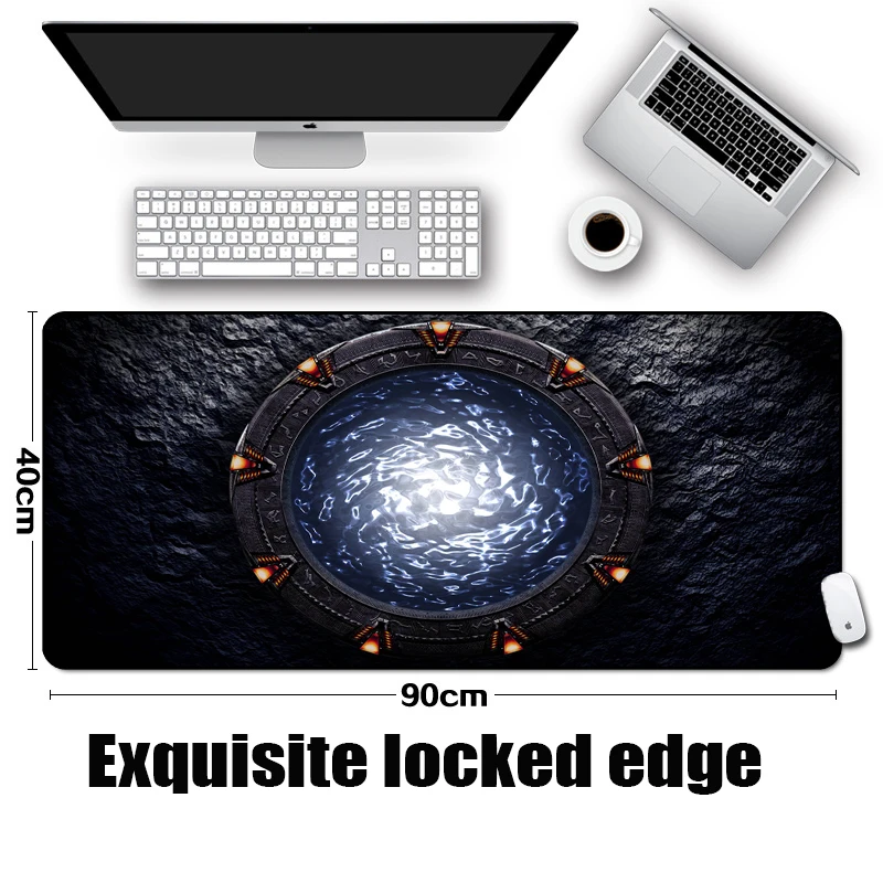 

LaumansFamous Sci-fi Movie TV Show Stargate Earth Sg1 Pattern Cool Table Mousepad Mat for Pc Computer Game Gaming Player