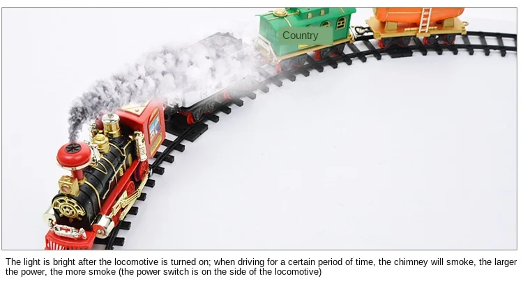 DIY RC дымовой поезд железная дорога Набор Модель для детей электрический Remonte управления поезд игрушки Музыкальный автомобиль подарок для детей