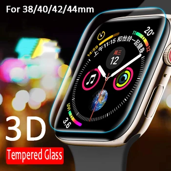 

3D Curved Tempered Glass screen protector for Apple Watch Series protective film for Iwatch 4 5 40mm 44mm 38 42 mm accessories