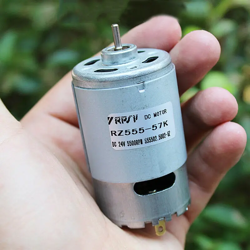 DC 12V 18V 24V 5500RPM высокоскоростная мини Угольная щетка RS 555 двигатель постоянного