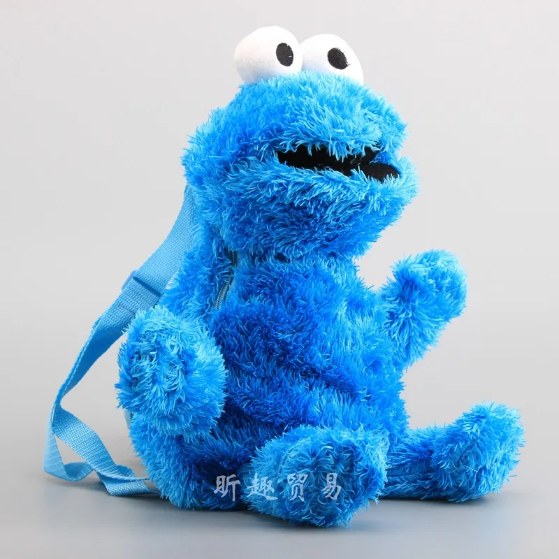 blue 3 вида стилей улица Elmo Печенья Монстр плюшевый рюкзак большая птица мультфильм пушистая сумка мягкие куклы игрушки Детские подарки 46 см - Цвет: blue